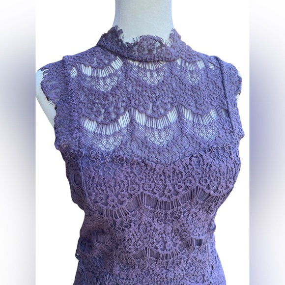 FREE PEOPLE x Intimately Daydream Lace Bodycon Slip XS Lavender Dress Open Back - Picture 2 of 9